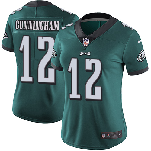 Nike Eagles #12 Randall Cunningham Midnight Green Team Color Women's Stitched NFL Vapor Untouchable Limited Jersey - Click Image to Close
